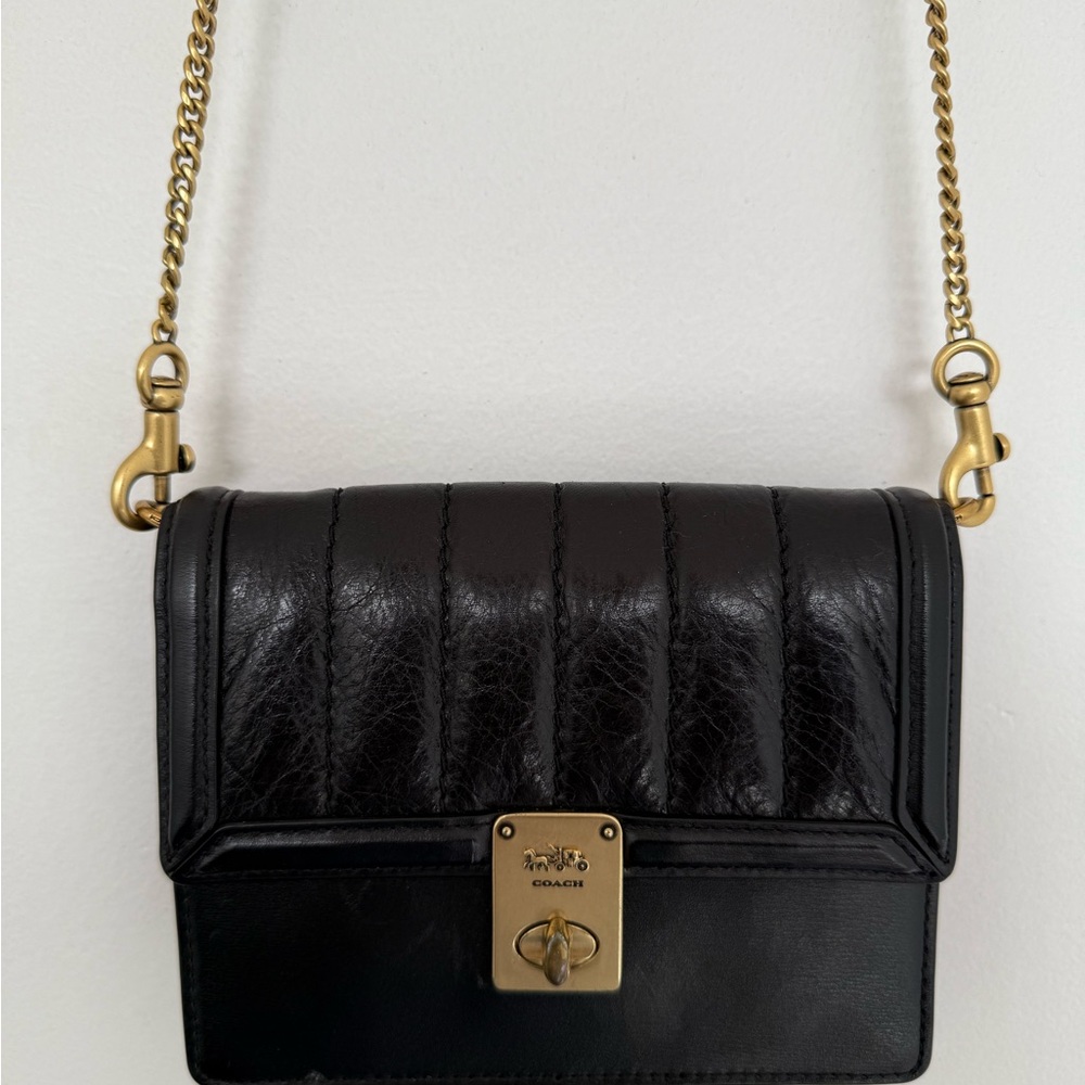 Coach Quilted Hudson Belt Bag,Black Leather - Picture 7 of 11